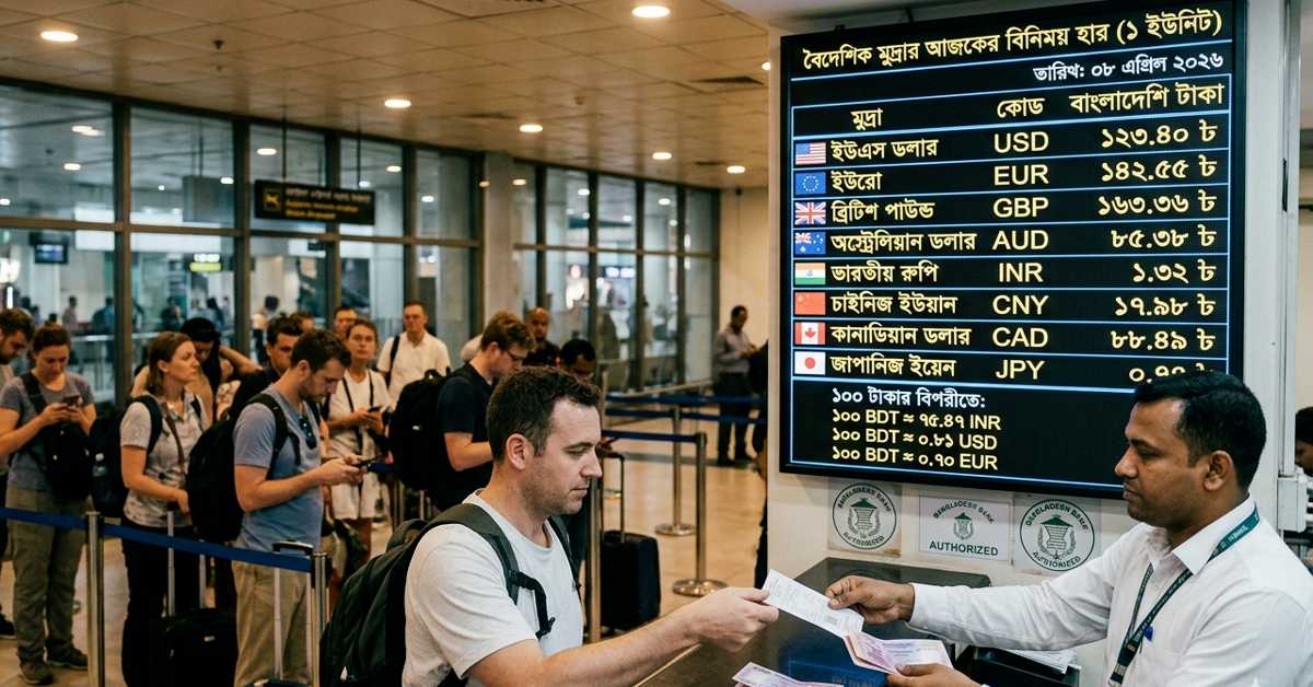 বাংলাদেশি টাকায় বিভিন্ন দেশের আজকের টাকার রেট